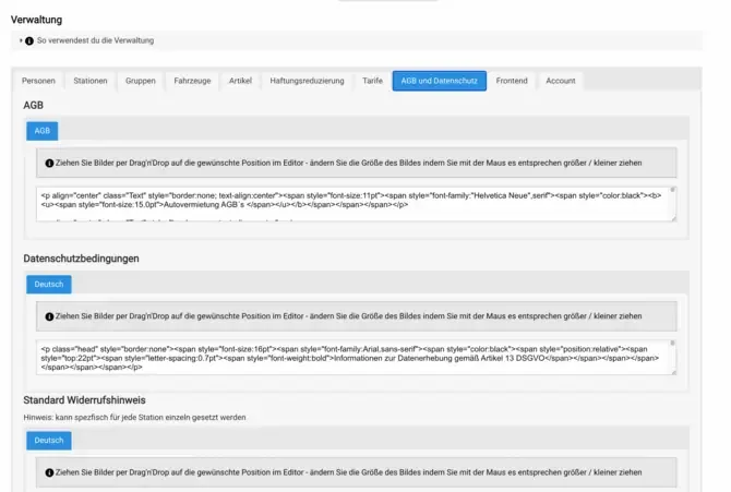 AGB und Datenschutzbedingungen im Bookyt-Backend verwalten
