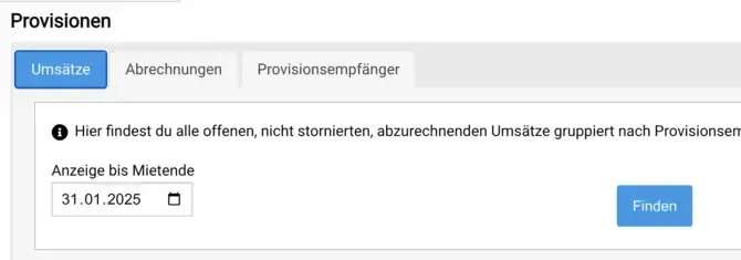 Auswahl der Provision