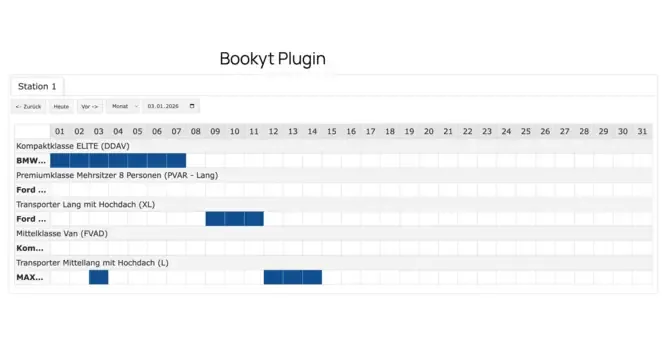 Occupancy calendar directly in WordPress