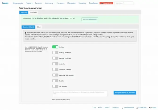 KI-gestützte Reportings in Bookyt