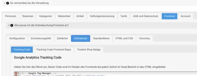 Implementing the Google Analytics Tracking Code