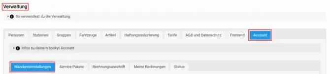 Mandanteneinstellungen finden