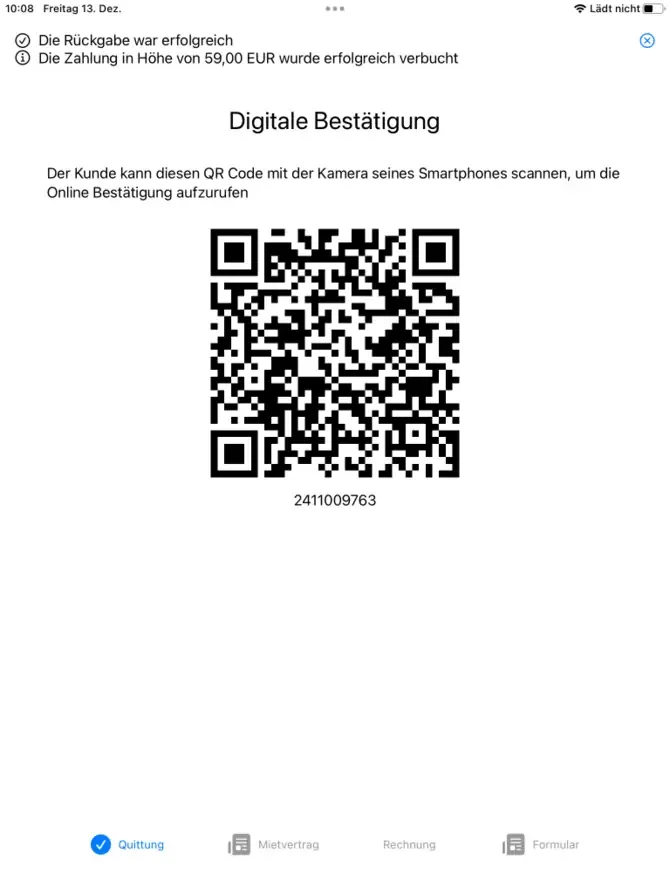 Pickup Confirmation QR Code