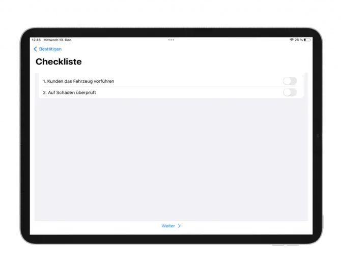 Overview of all bookings in the app.